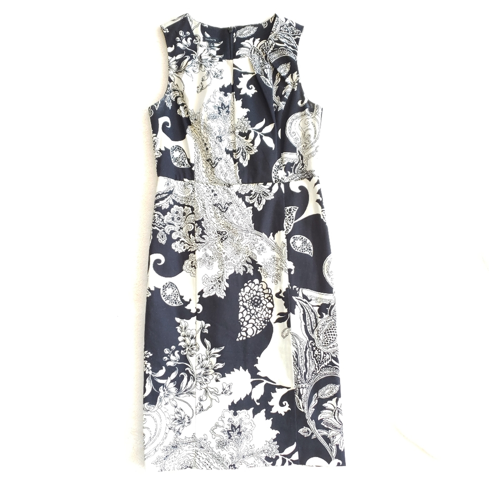 Talbots Black and White Patterned Dress